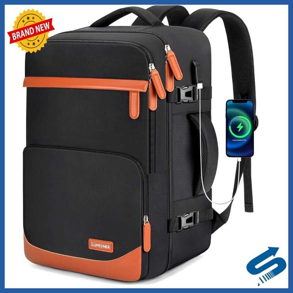 Travel Laptop Backpack with USB Port Water-Resistant Durable Commute Business